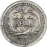 Guatemala Silver 1884 1/4 Real Mintage-100.030 KM# 151 (22 675)