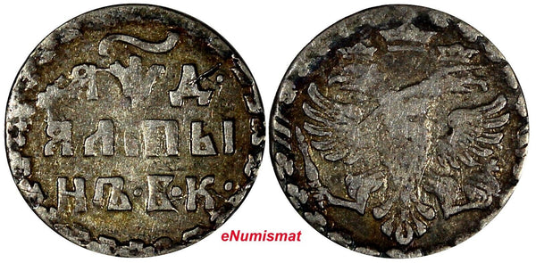 Russia Peter I the Great Silver 1704 БК	Altyn Krasny Mint, Moscow KM# 119 (472)