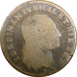 Italian States NAPLES Ferdinando IV Copper 1801 P AP 6 Tornesi 34mm KM# 229 (4)