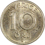 Sweden Gustaf V (1907-1950) Nickel-Bronze 1947 TS 10 Öre BU KM# 795 (22 130)