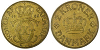 Denmark Christian X 1936 N; GJ 2 Kroner 31mm Low Mintage-400,000 KM# 825.2 (115)