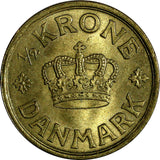 Denmark Christian X Aluminum-Bronze 1924 1/2 Krone BU GEM KM# 831.1 (15 091)