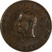 NETHERLANDS Copper 1814 Medal Inauguration of WILLEM I 23mm ORANJE NASSAU (259)