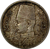 EGYPT Farouk (1936-1952) Silver AH1358 1939 5 Piastres  Toned KM# 366 (20 921)