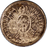 Bolivia Silver 1895 PTS ES10 Centavos Potosi  Low Mintage-20,000 XF KM# 158.3