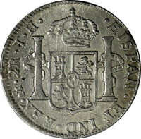 Mexico SPANISH COLONY Charles IV Silver 1807 TH 2 Reales KM# 91 (19 150)