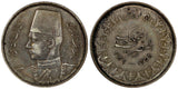 EGYPT Farouk (1936-1952) Silver AH1358 1939 5 Piastres  KM# 366 (20 920)