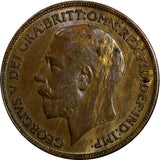 Great Britain George V (1910-1936) Bronze 1920 1 Penny KM# 810