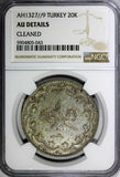 Turkey Muhammad V Silver AH1327//9 (1909) 20 Kurush NGC AU DETAILS KM# 780 (43)