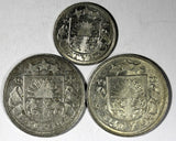 Latvia LOT OF 3 COINS 1922 50 Santimu,10 Santimu KM# 4 KM# 6 (19 757)