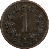 Norway Oscar II Bronze 1899 1 Øre The Norwegian Lion KM# 352 (20 711)