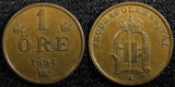SWEDEN Oscar II 1894 1 Ore Mintage-590,000 Large Letters RARE DATE KM#750 (160)