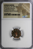 ROMAN EMPIRE Claudius II Gothicus AD 268-270 BI Double-Denarius /Eagle NGC (300)