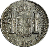 Mexico SPANISH COLONY Charles IV Silver 1808/7 Mo TH 1 Real OVERDATE KM# 81 (36)