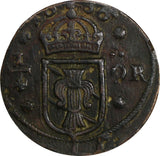 Sweden Christina (1632-1654) Copper 1636 1/4 Ore 29.45mm KM# 152.2 (14 600)