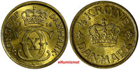 Denmark Christian X Aluminium-Bronze 1926 HCN; GJ 1/2 Krone GEM BU KM# 831.1 (4)