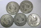 Greece Nickel LOT OF 5 COINS 1930 5 Drachmai  BRUSSELS,LONDON KM# 71.1; 71.2 (5)