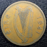 Ireland Republic Bronze 1941 1/2 Penny  Sow with piglets KM# 10 (23 090)