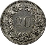 Switzerland Nickel 1930 B 20 Rappen Unc Condition KM# 29 (10 838)