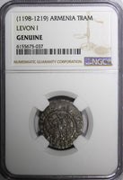 ARMENIA Cilician Levon I .Leo I the Great (1198-1219) Silver 1 Tram NGC GRADED
