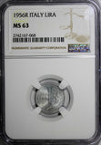 Italy 1956 R 1 Lira NGC MS63 BETTER DATE TOP GRADED BY NGC SCARCE KM# 91