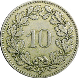 SWITZERLAND Copper-Nickel 1927 B 10 Rappen KM# 27 (23 467)