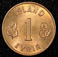 Iceland Bronze 1956 1 Eyrir RED GEM BU KM# 8 RANDOM PICK (1 Coin) (24 058)