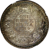 India-British George V Silver 1919 (B) 1 Rupee NGC MS64 MINT LUSTER KM# 524(007)
