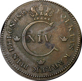 Sweden Carl XIV Johan Copper 1827 1/2 Skilling Mintage-800,000 KM# 596 (21 018)