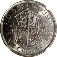 Great Britain George VI Silver 1945 1/2 Crown NGC MS62 32.3 mm KM# 856 (15)
