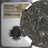 ROMAN EMPIRE Claudius II AD 268-270 BI Double-Denarius /Fides Trust NGC (020)