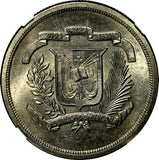 Dominican Republic Copper-Nickel 1978 1/2 Peso NGC MS64 Mintage-296,000 KM# 52