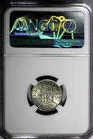 GREAT BRITAIN George VI Silver 1939 6 Pence NGC AU58  KM# 852