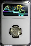 GREAT BRITAIN George VI Silver 1939 6 Pence NGC AU58  KM# 852