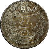 TUNISIA Muhammad V Silver AH1330 1912 50 Centimes aUNC Nice Toned KM# 237 (973)
