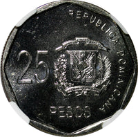 DOMINICAN REPUBLIC 2010 25 Pesos NGC MS65 Gregorio Luperón KM# 107