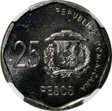 DOMINICAN REPUBLIC 2010 25 Pesos NGC MS65 Gregorio Luperón KM# 107
