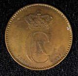 Denmark Christian IX Bronze 1906 VBP 2 Ore Last Year Type  KM# 793.2 (454)