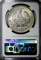 Mexico Silver 1900 ZS FZ Peso NGC UNC DETAILS  Zacatecas Radiant Cap KM# 409.3