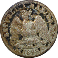 Mexico SECOND REPUBLIC Silver 1893 Ca M 10 Centavos Chihuahua Mint KM#403.1 (86)