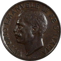 Italy Vittorio Emanuele III Bronze 1936 R 5 Centesimi ch.XF SCARCE KM# 59 (25)