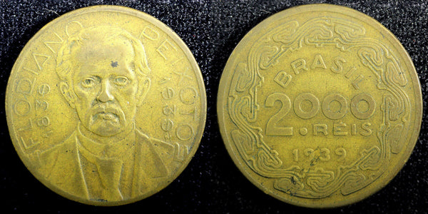 BRAZIL Floriano Peixoto Aluminum-Bronze 1939 2000 Reis KM# 551 (23 001)
