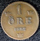 Sweden Oscar II Bronze 1882 1 Öre  Large letters KM# 750  (23 163)