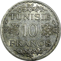 Tunisia Silver 1353 (1935) A 10 Francs Paris Mint XF KM# 262 (18 983)