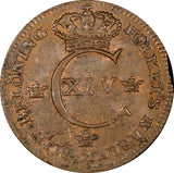 Sweden Carl XIV Johan Copper 1820 1/4 Skilling UNC KM# 595 (21 225)