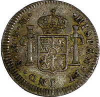 Mexico SPANISH COLONY Charles IV Silver 1790 Mo FM 1/2 Real XF Toning KM# 70 (7)