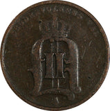 Sweden Oscar II Copper 1875/74 2 Ore OVERDATE SCARCE KM# 735 (18 528)