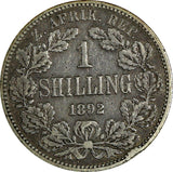 South Africa Silver Johannes Paulus Kruger 1892 Shilling Mintage-129,627 KM# 5