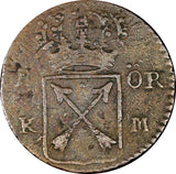 Sweden Ulrika Eleonora 1720 1 Ore OVERSTRUCK 1 Daler SM Lozenged Edge KM364.2(5)