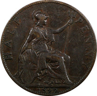 Great Britain Victoria Bronze 1899 1/2 Penny  KM# 789 (20 594)